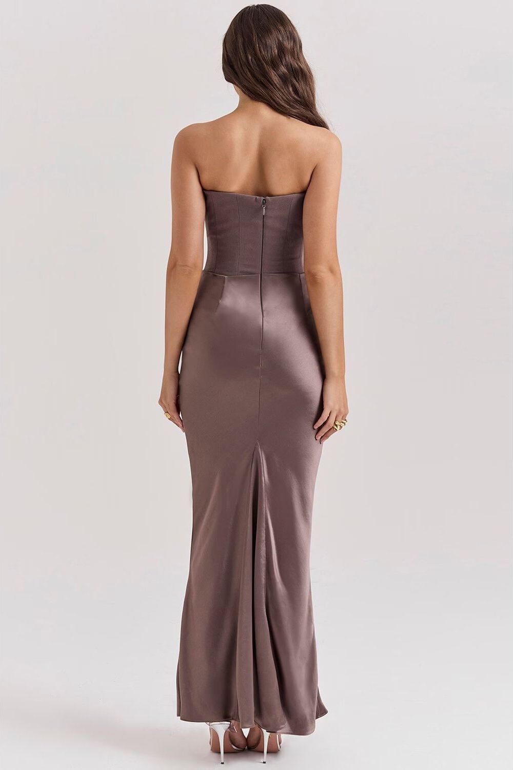 Sequined Fitted Maxi Dress for Women – Party and Evening Dress