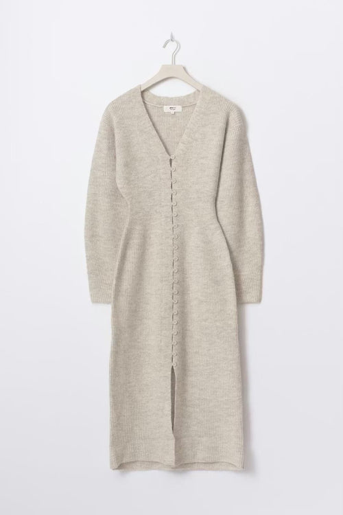 Anastelle Knit Maxi Dress – Tailored Long Sleeve Knit Gown for Women Celestia