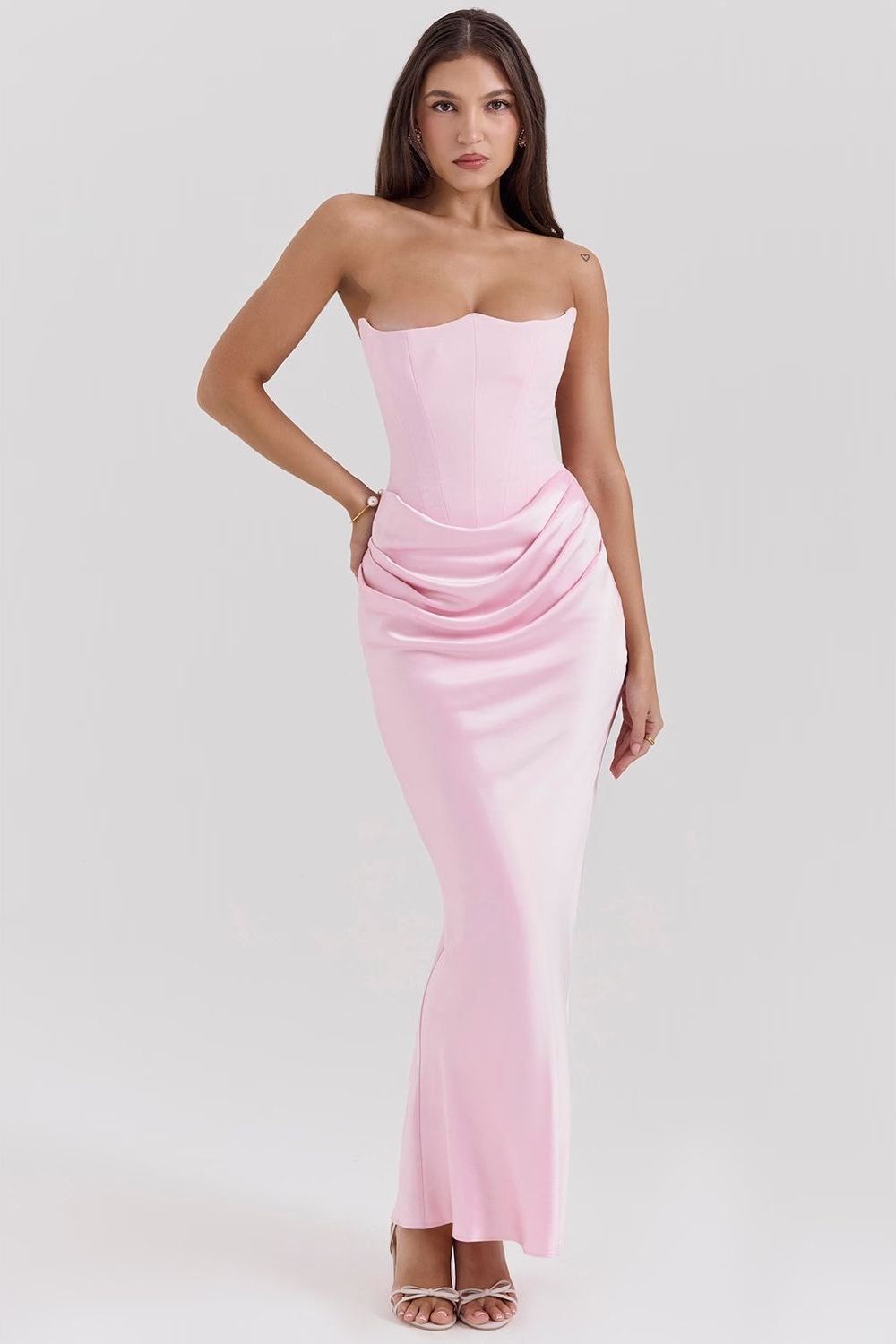Sequined Fitted Maxi Dress for Women – Party and Evening Dress