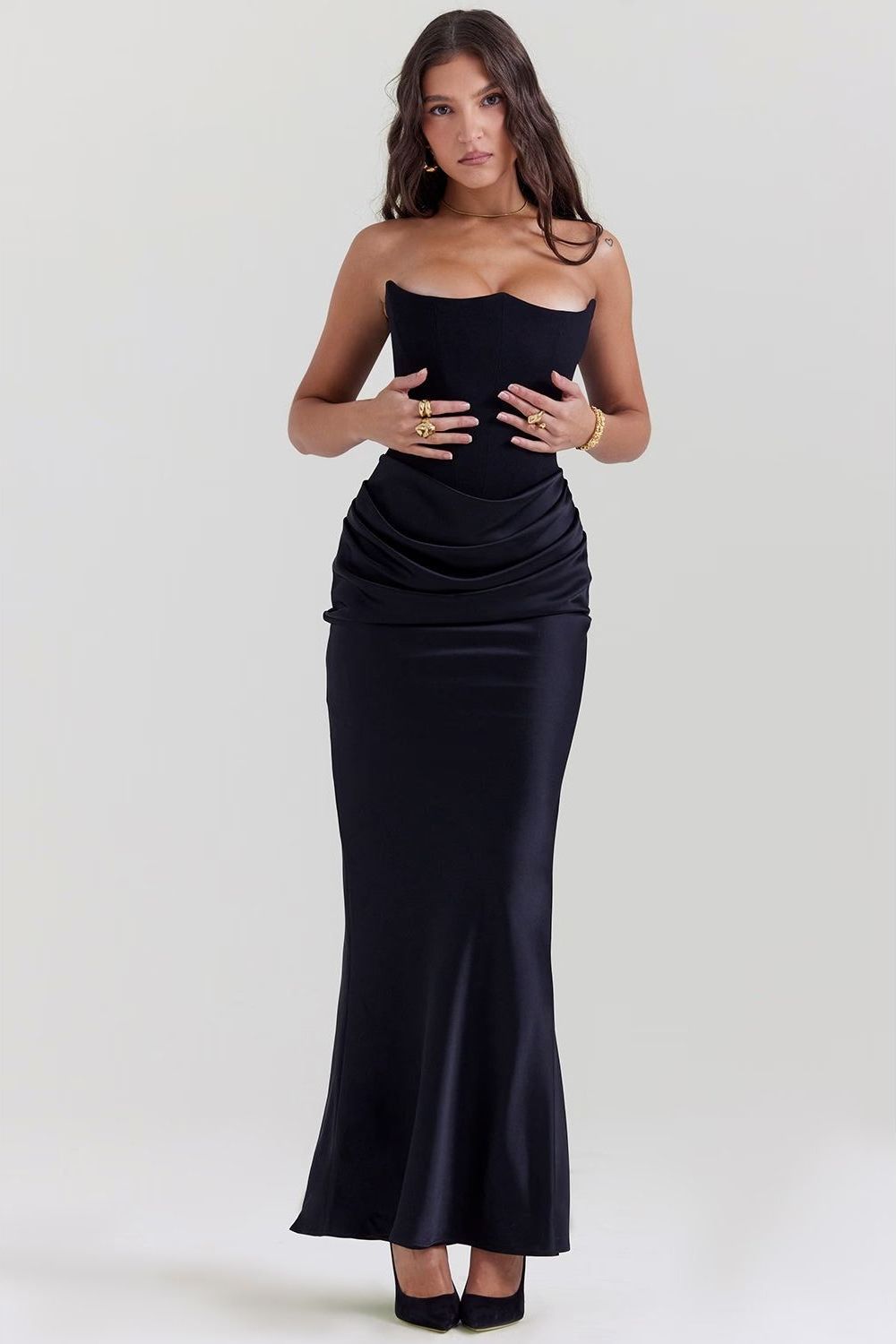 Sequined Fitted Maxi Dress for Women – Party and Evening Dress