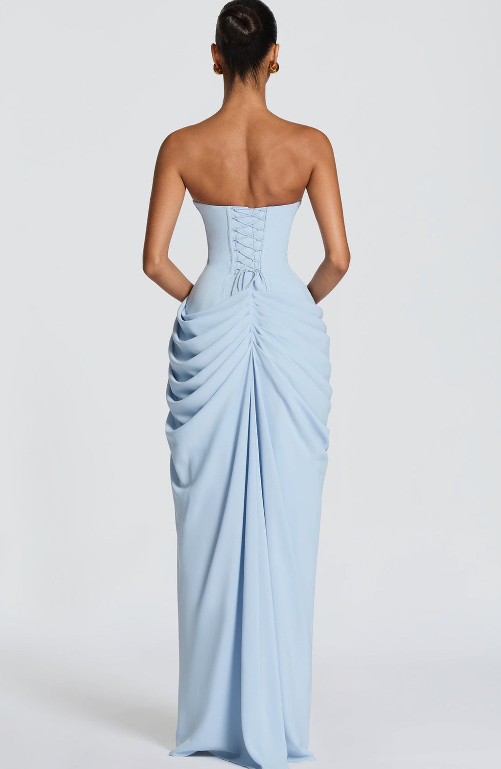 Strapless Pleated Maxi Dress for Women – A-Line Evening Gown
