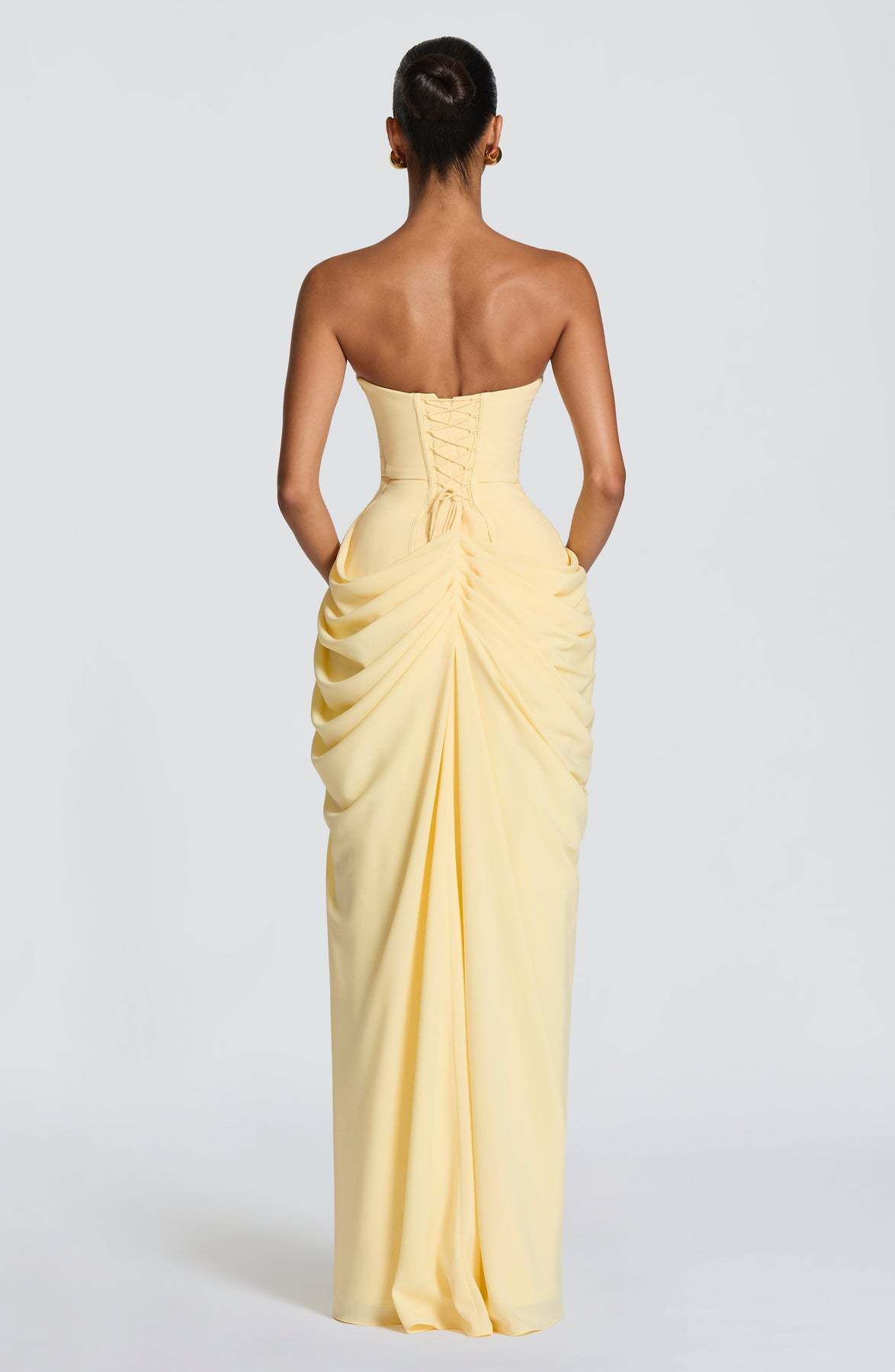 Strapless Pleated Maxi Dress for Women – A-Line Evening Gown