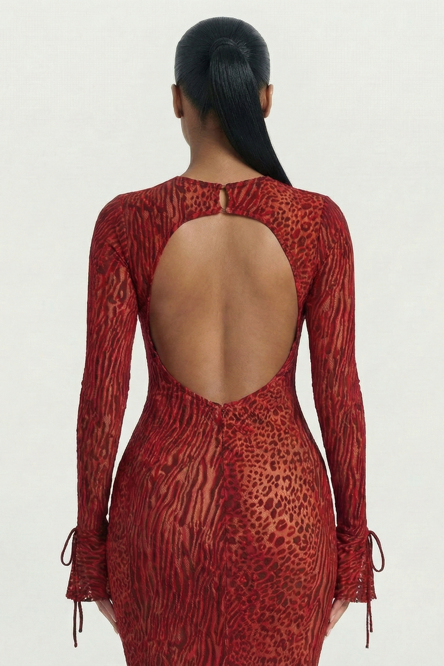 Animal Print Mesh Maxi Dress for Women – Sleeveless Evening Gown