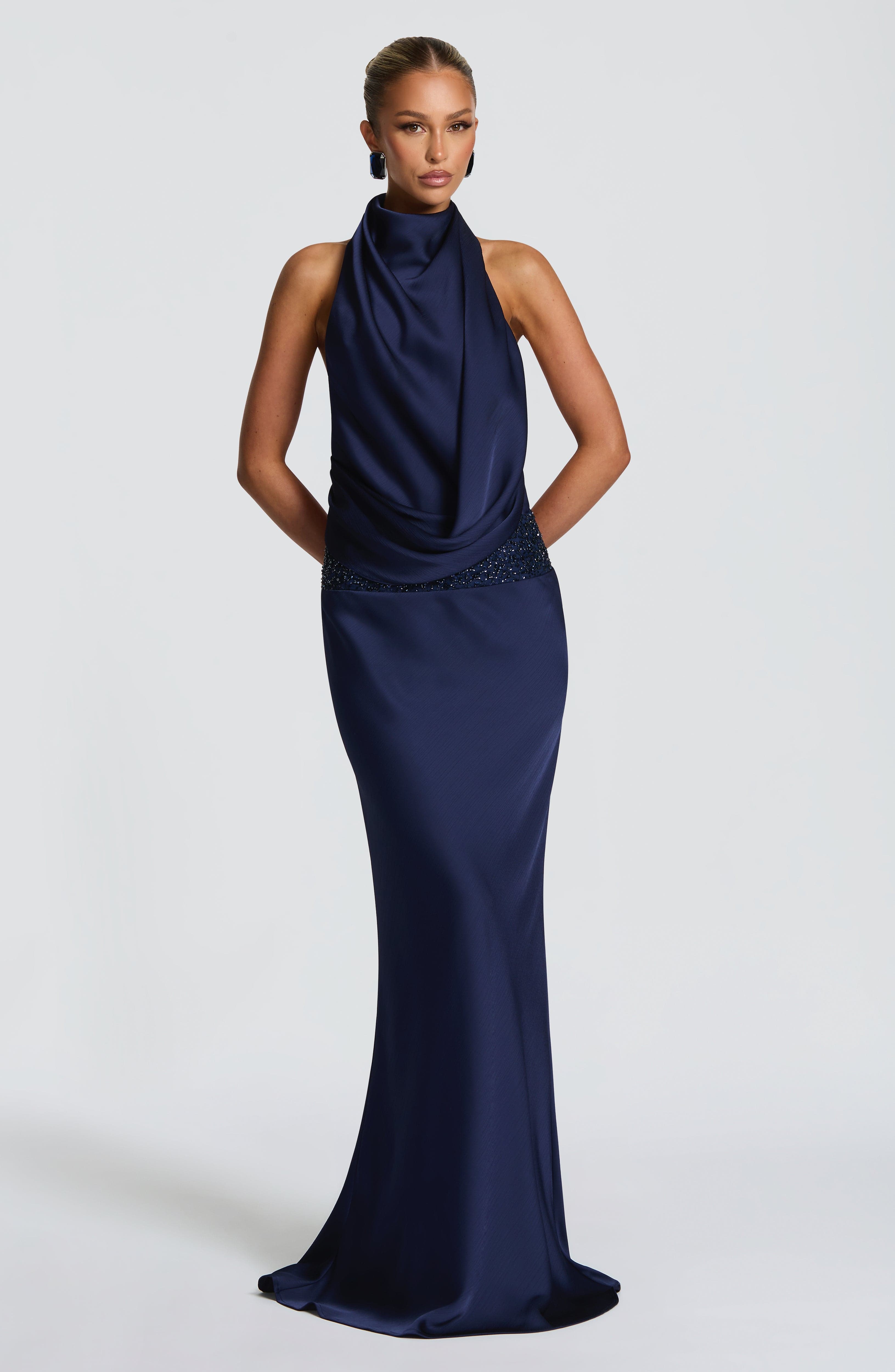 Armelle Navy Maxi Dress - Effortless Elegance S.M