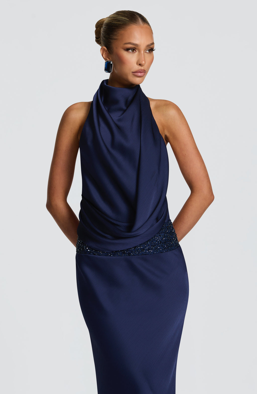 Armelle Navy Maxi Dress - Effortless Elegance S.M