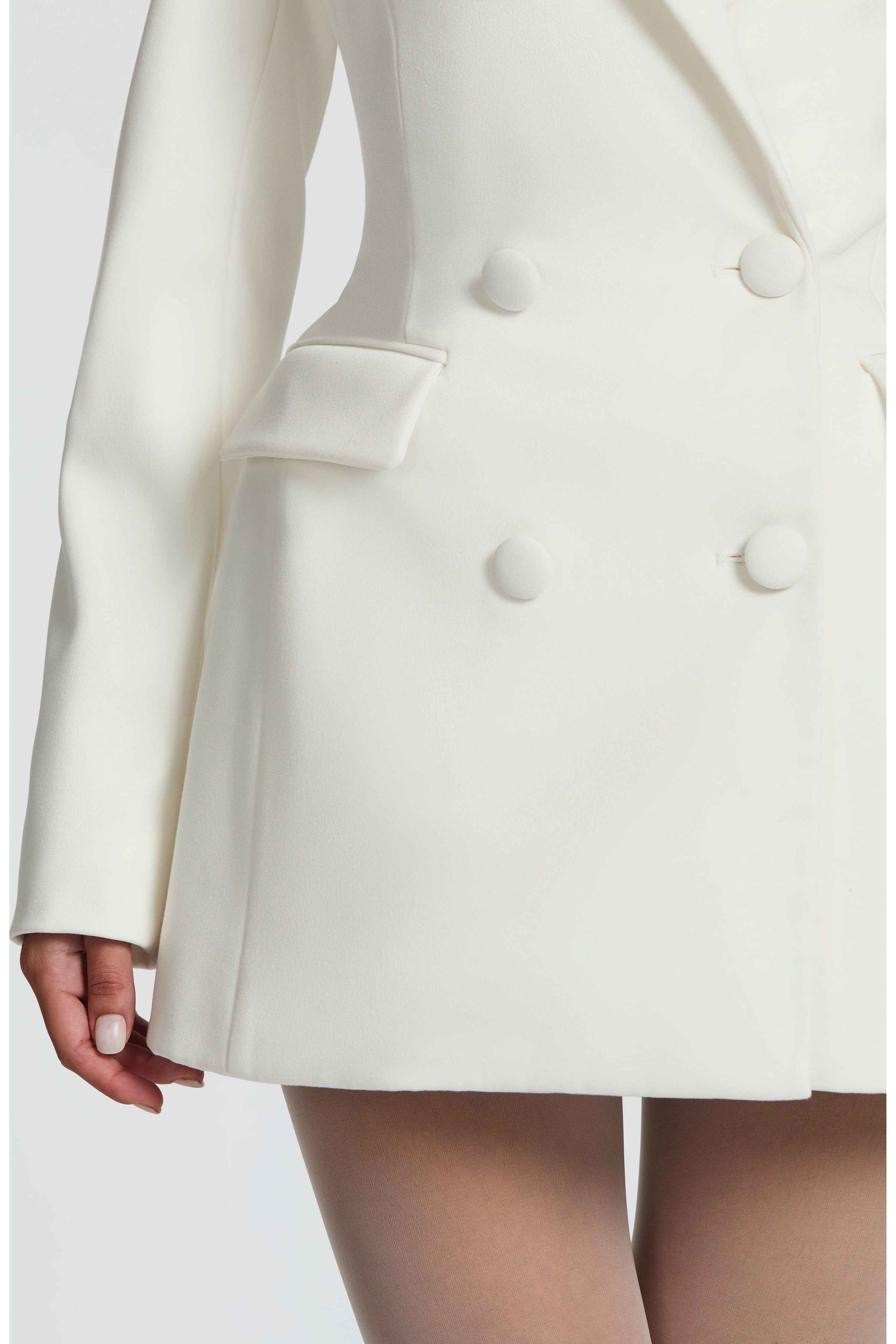 Double-Breasted Blazer Mini Dress for Women – Tailored Long Sleeve Dress