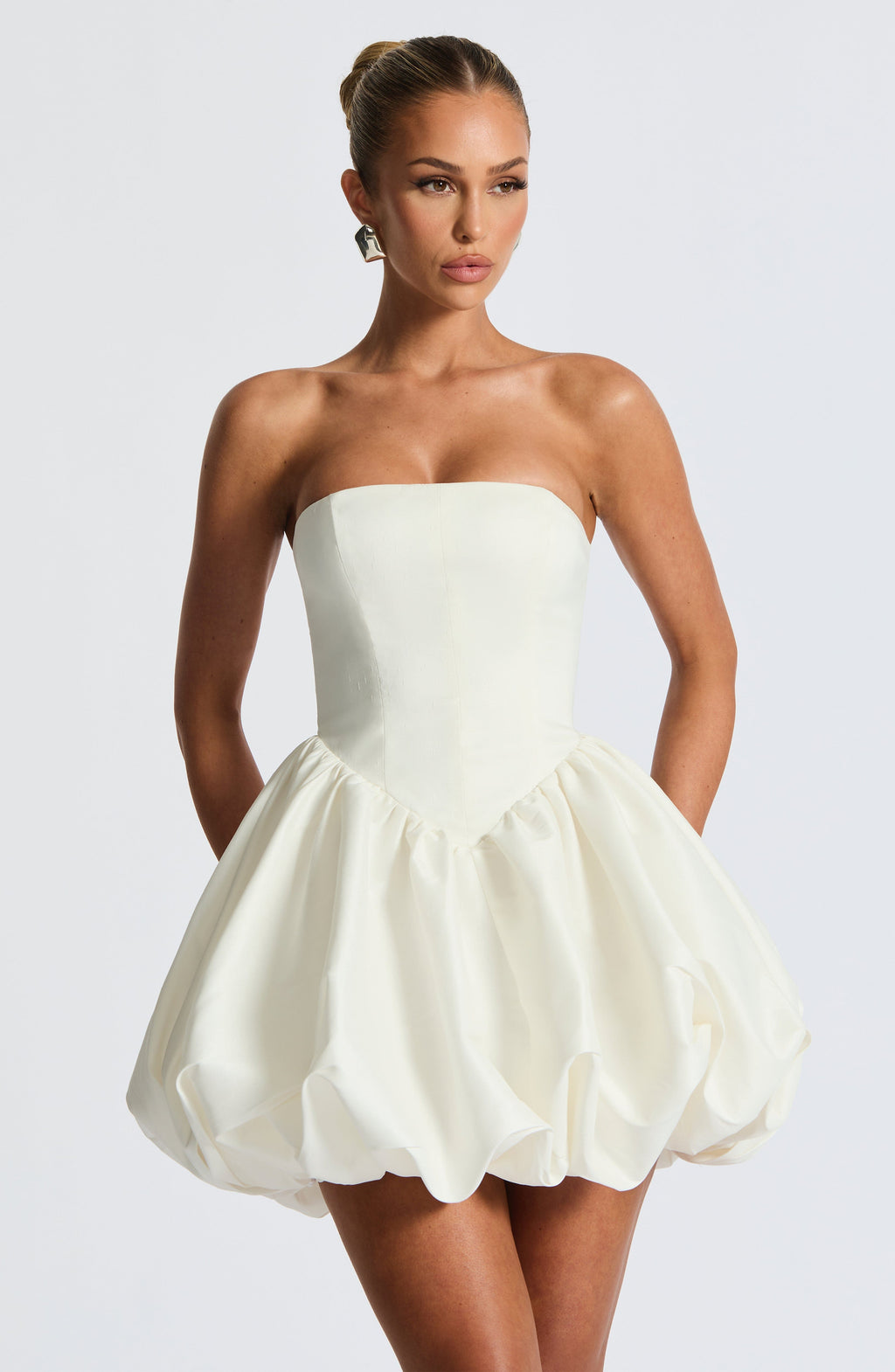 Chic Bodycon Mini Dress for Women – Party Dress – Ivory