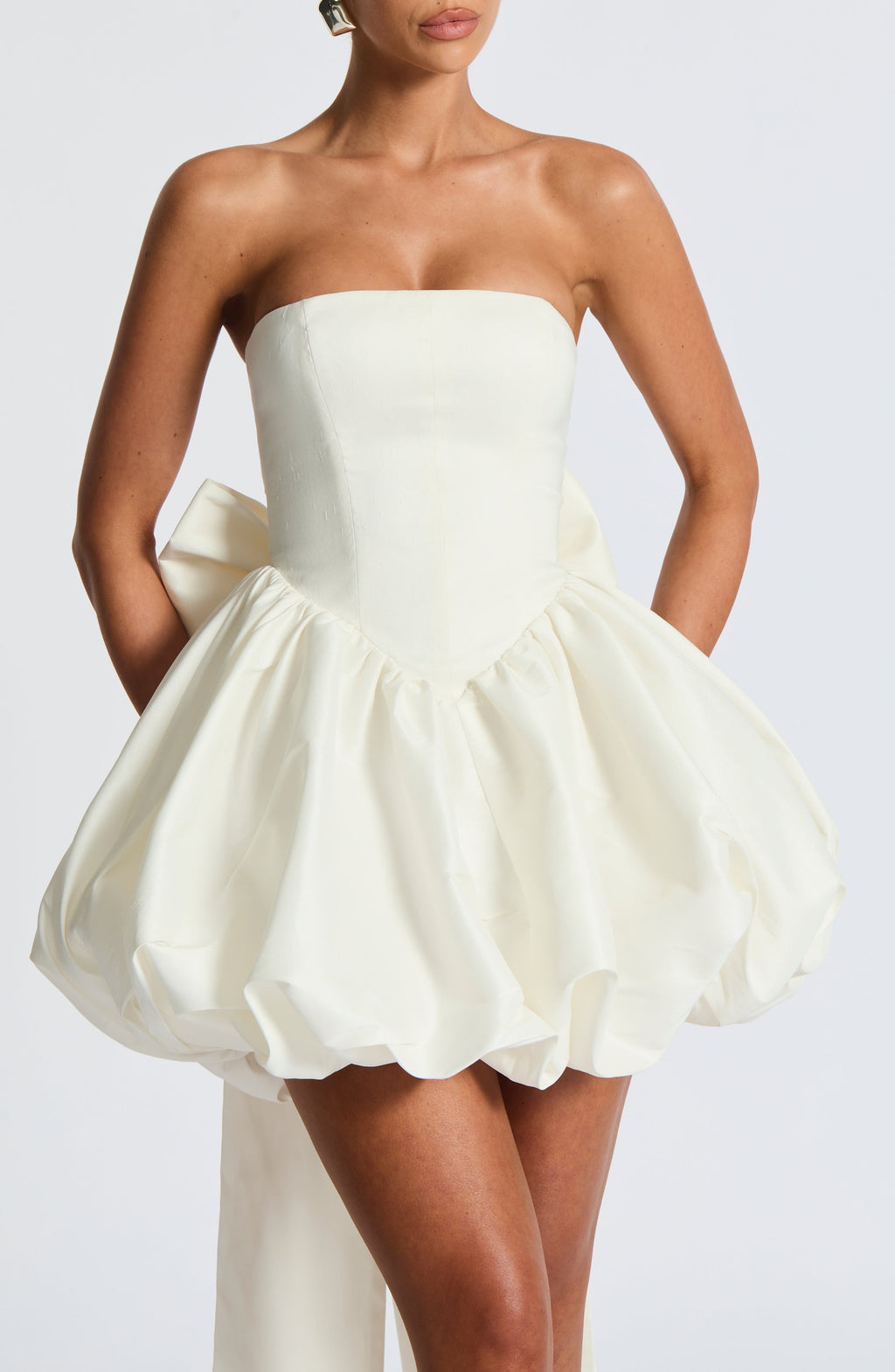 Chic Bodycon Mini Dress for Women – Party Dress – Ivory