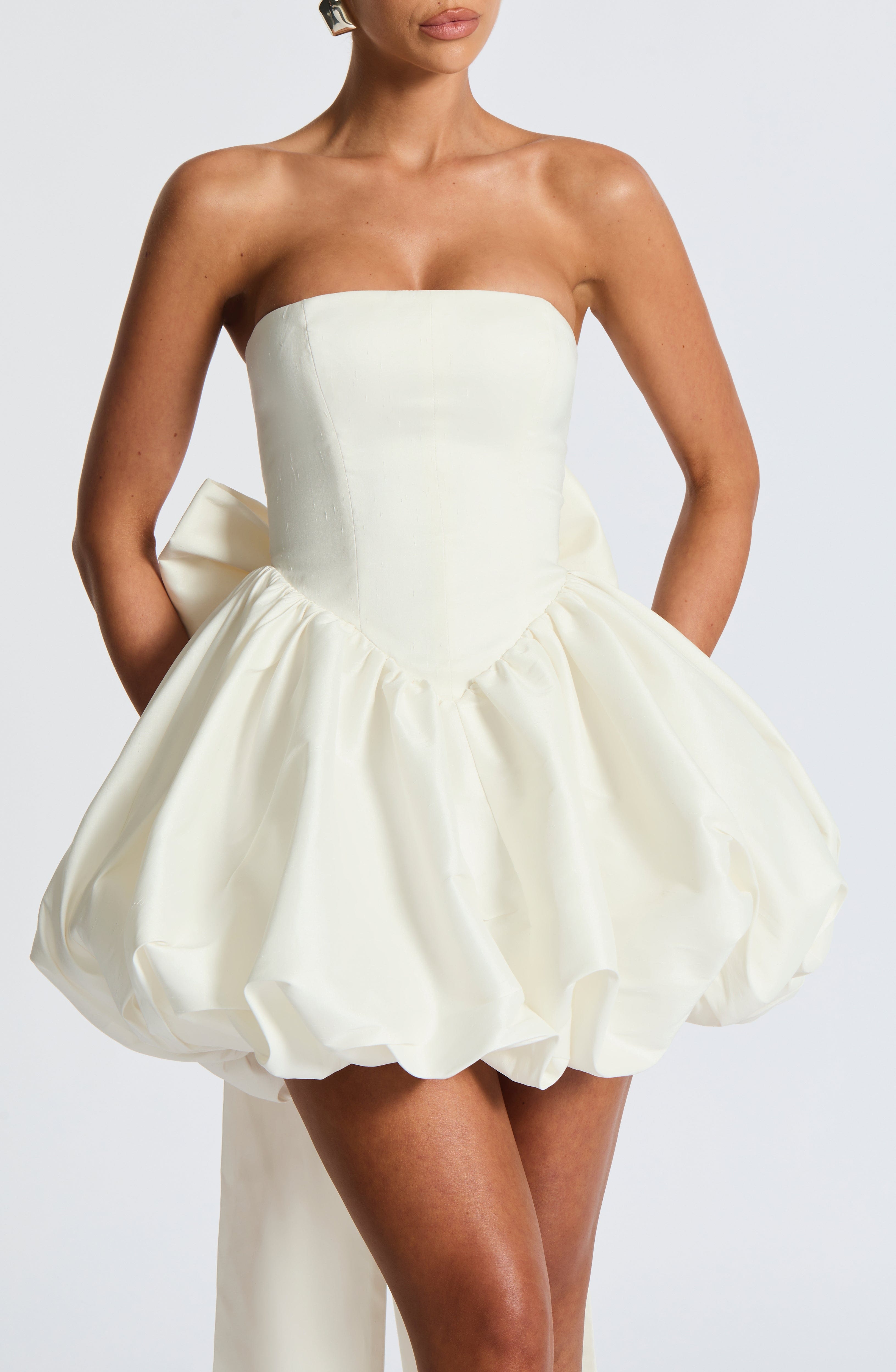 Chic Bodycon Mini Dress for Women – Party Dress – Ivory