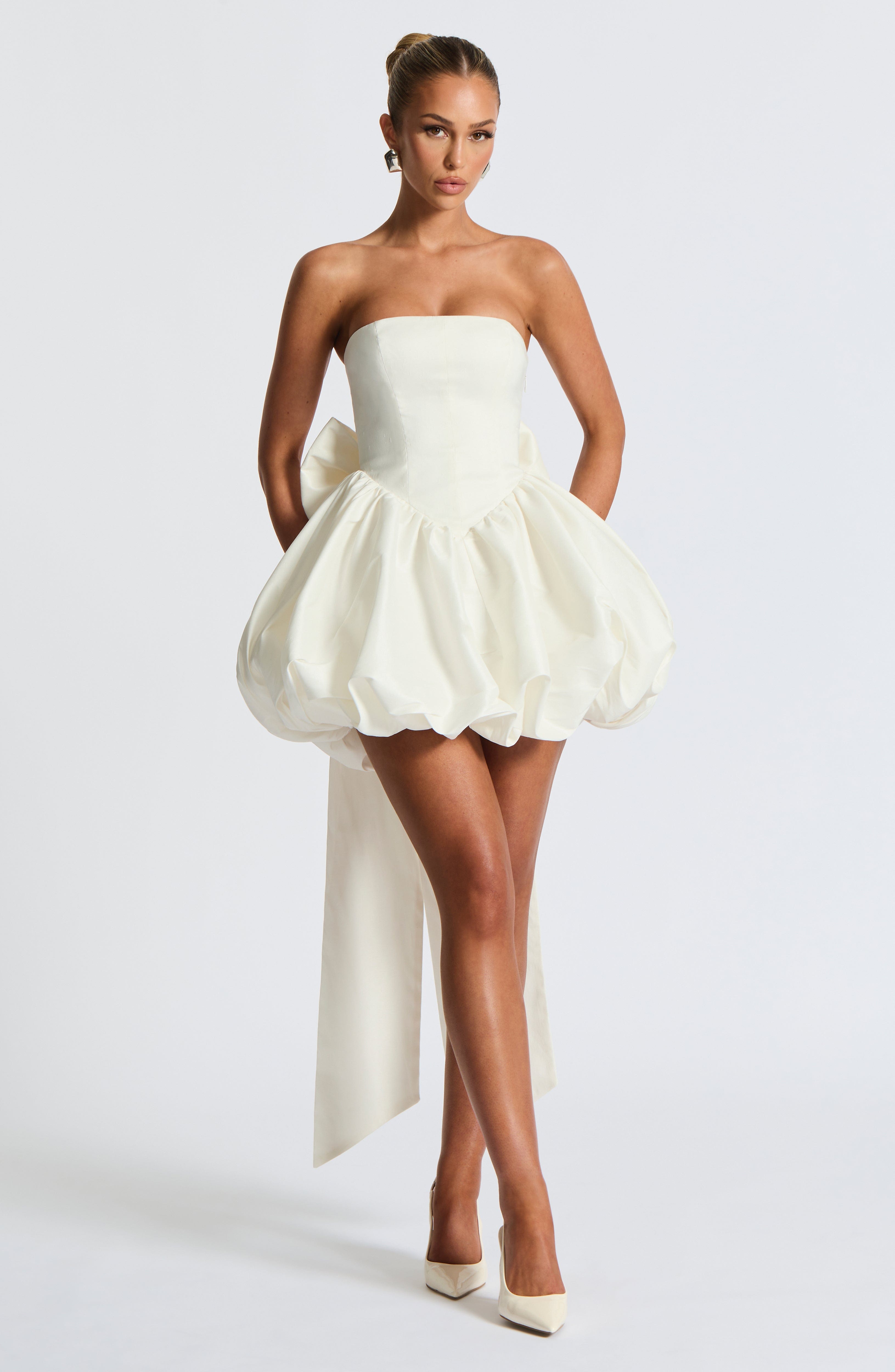 Chic Bodycon Mini Dress for Women – Party Dress – Ivory
