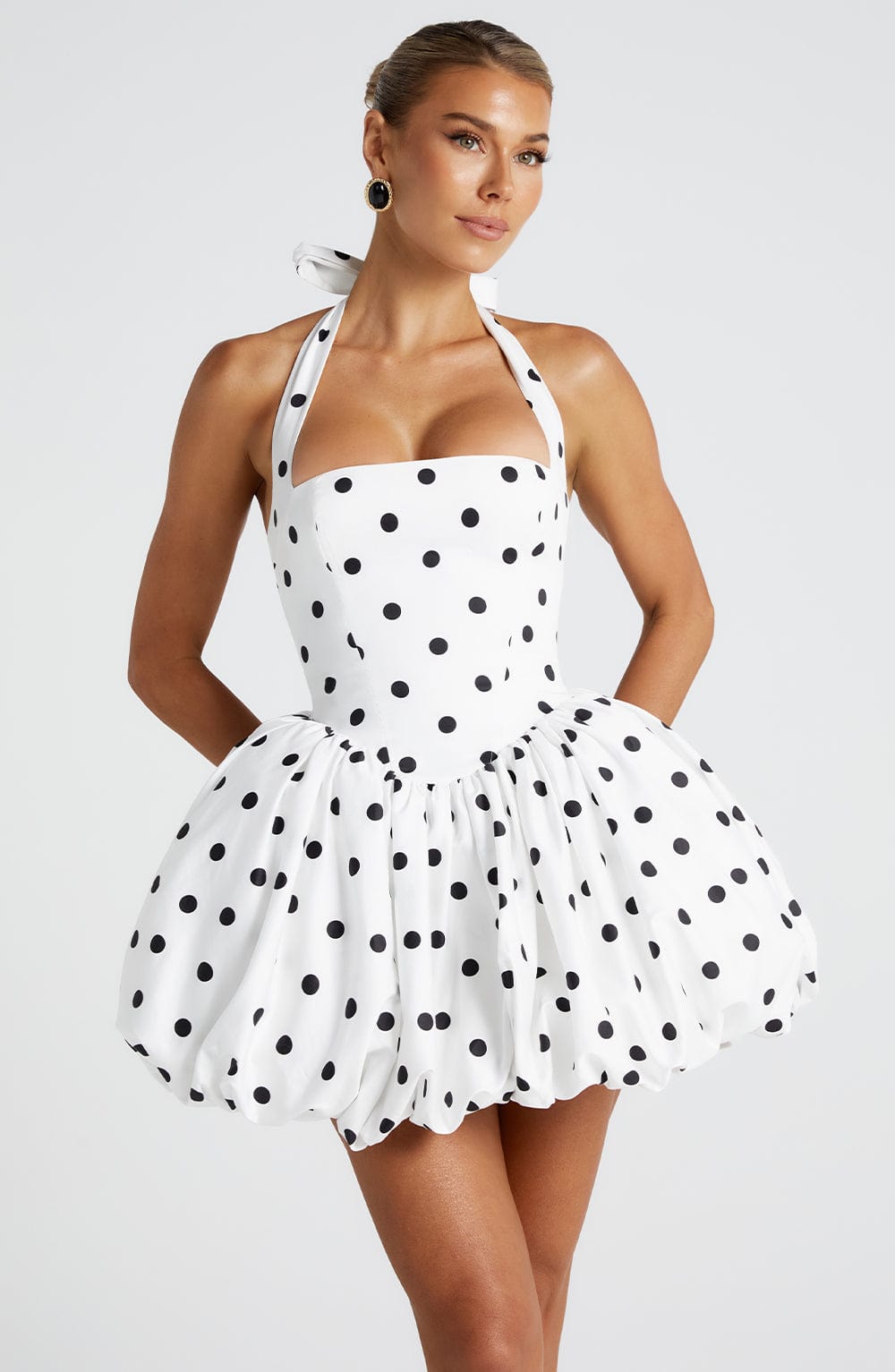 Maricia Mini Dress in Black Polka Dot Print – Flirty, Chic & Versatile S.M