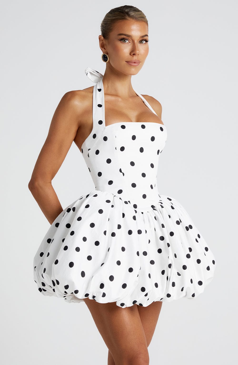 Maricia Mini Dress in Black Polka Dot Print – Flirty, Chic & Versatile S.M