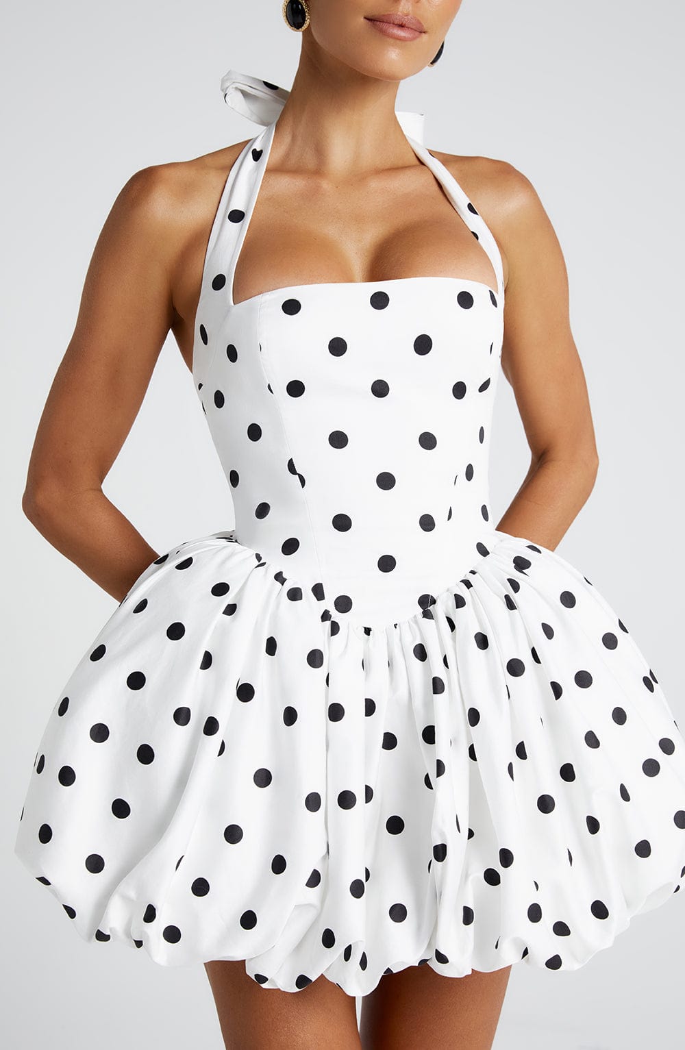 Maricia Mini Dress in Black Polka Dot Print – Flirty, Chic & Versatile S.M