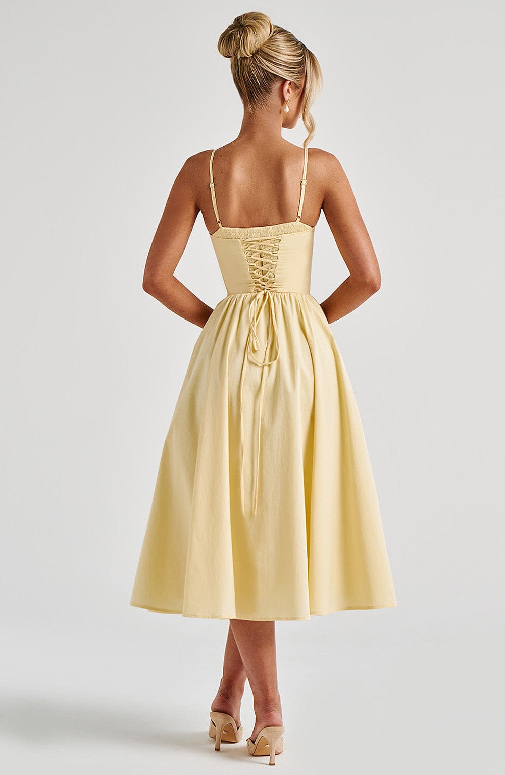 Corset Sweetheart Midi Dress for Women – Full Skirt Party Dress