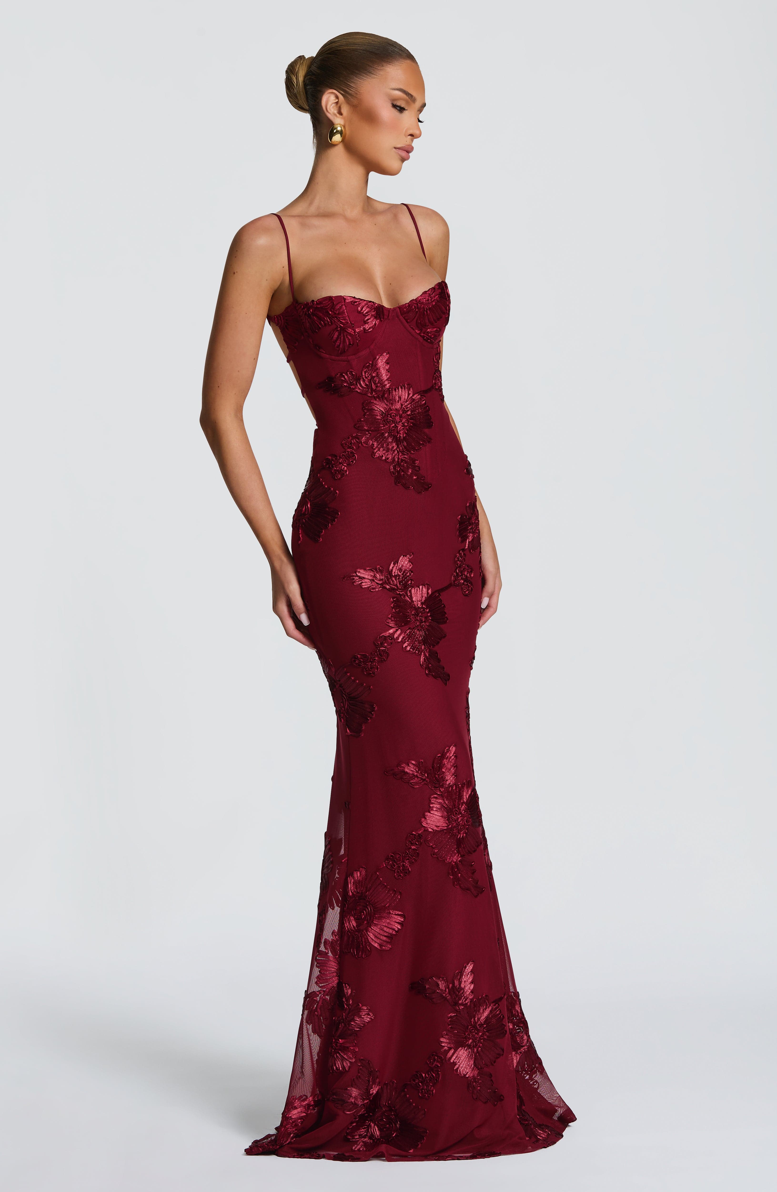 Nefertiti Maxi Dress - Burgundy L.F