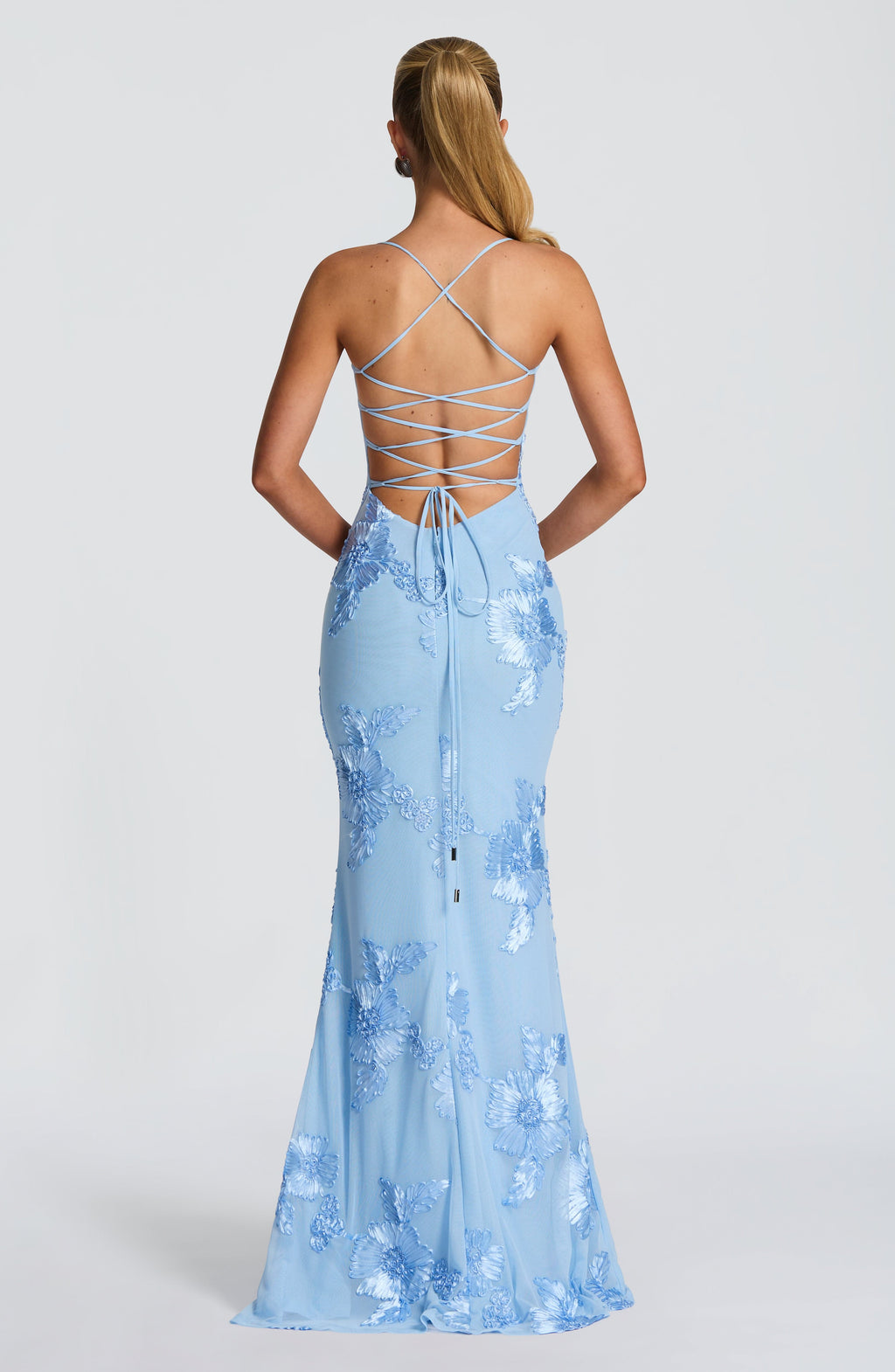 Flowy Maxi Dress for Women – Elegant Summer Evening Gown – Baby Blue