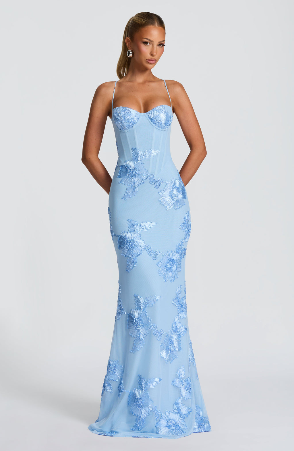 Flowy Maxi Dress for Women – Elegant Summer Evening Gown – Baby Blue