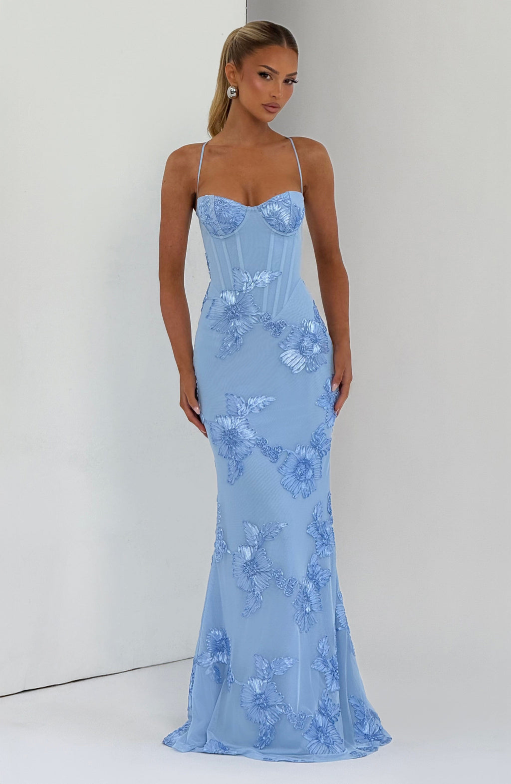 Flowy Maxi Dress for Women – Elegant Summer Evening Gown – Baby Blue