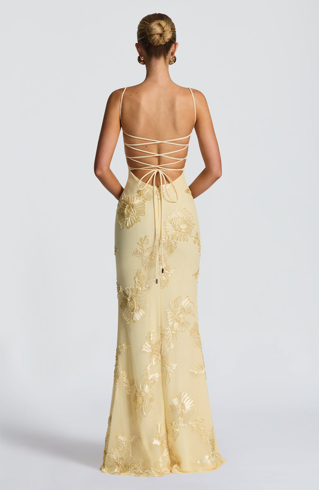Flowy Maxi Dress for Women – Elegant Summer Evening Gown – Lemon