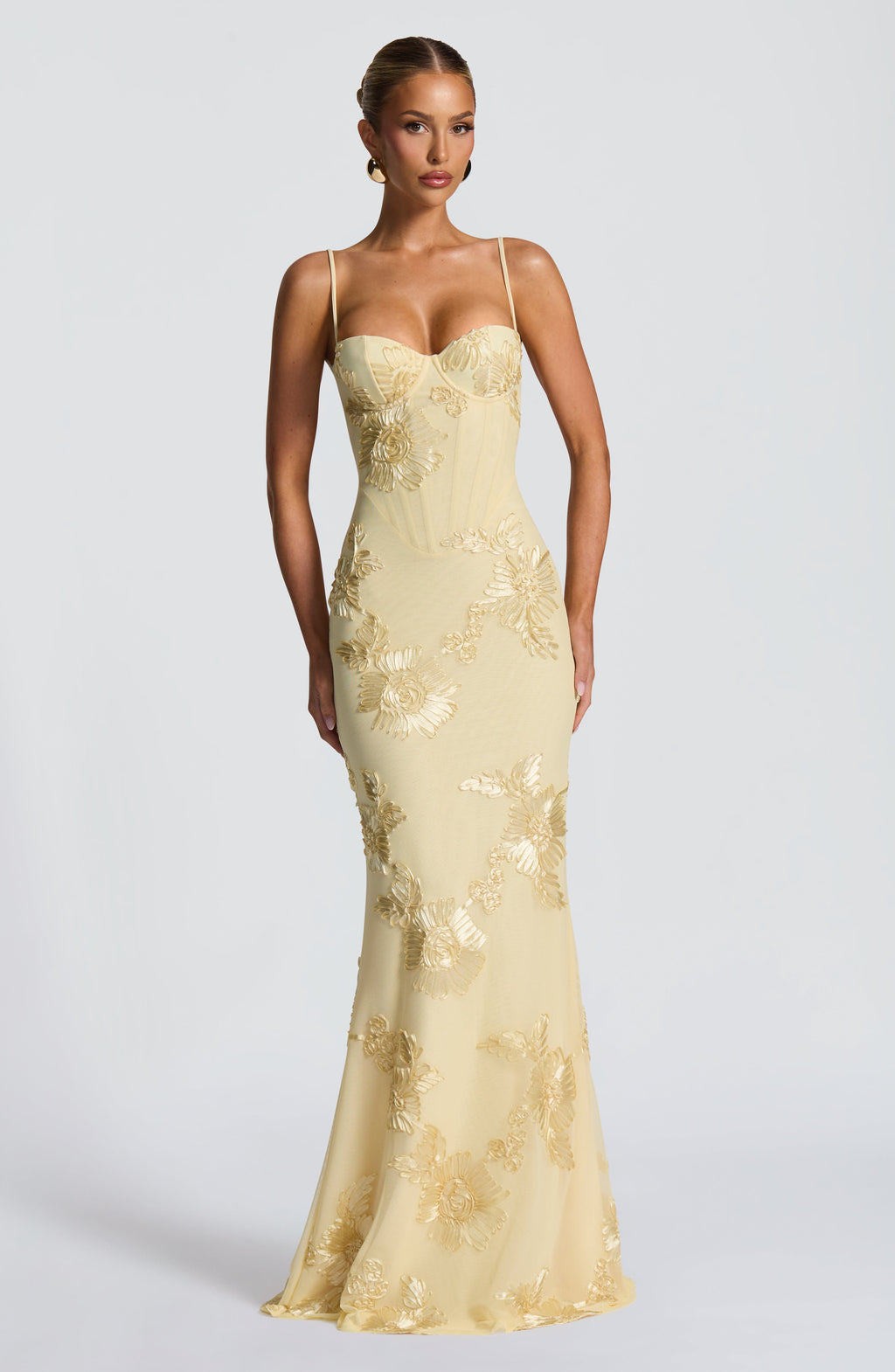 Flowy Maxi Dress for Women – Elegant Summer Evening Gown – Lemon