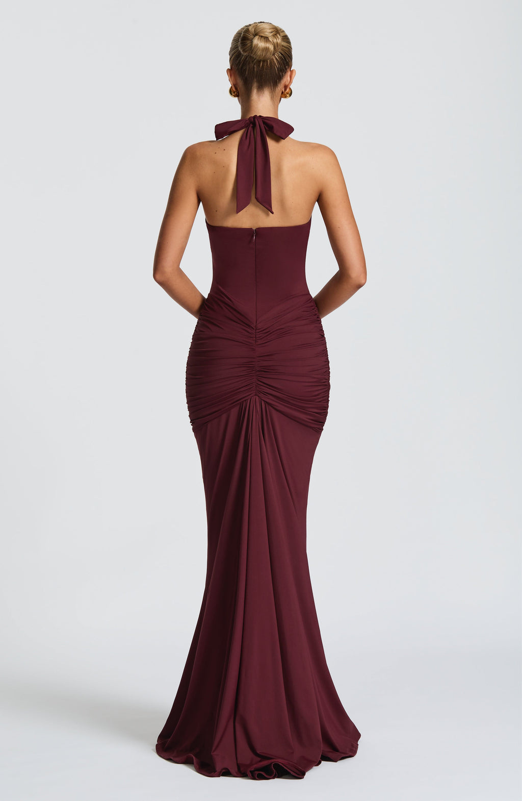 Flowing Maxi Dress for Women – Elegant Evening Gown – Burgundy