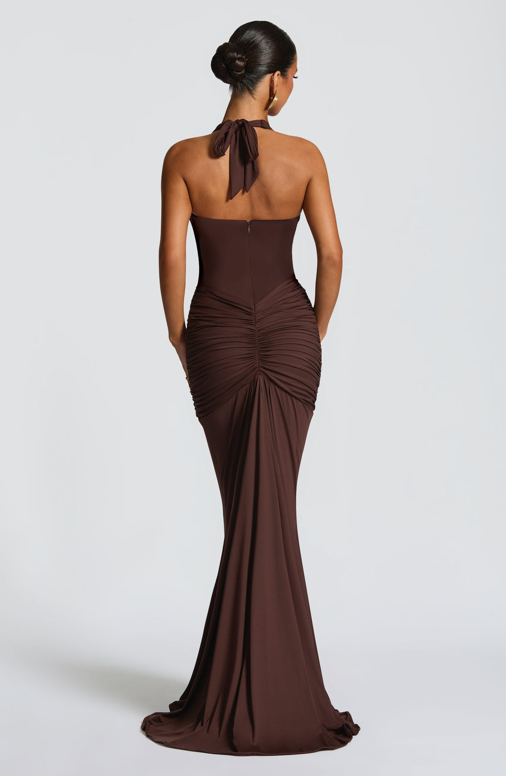 Flowing Maxi Dress for Women – Elegant Evening Gown – Brown