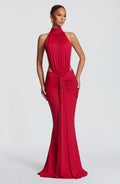Elegant Maxi Dress for Women – Flowy Evening Gown – Red
