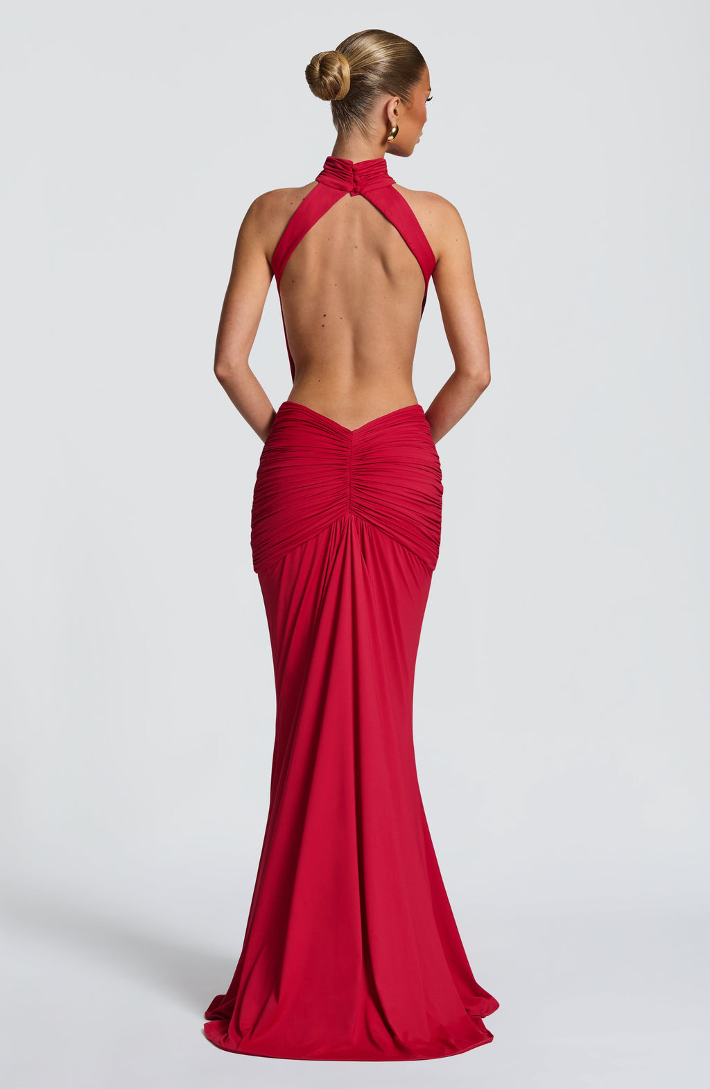 Elegant Maxi Dress for Women – Flowy Evening Gown – Red