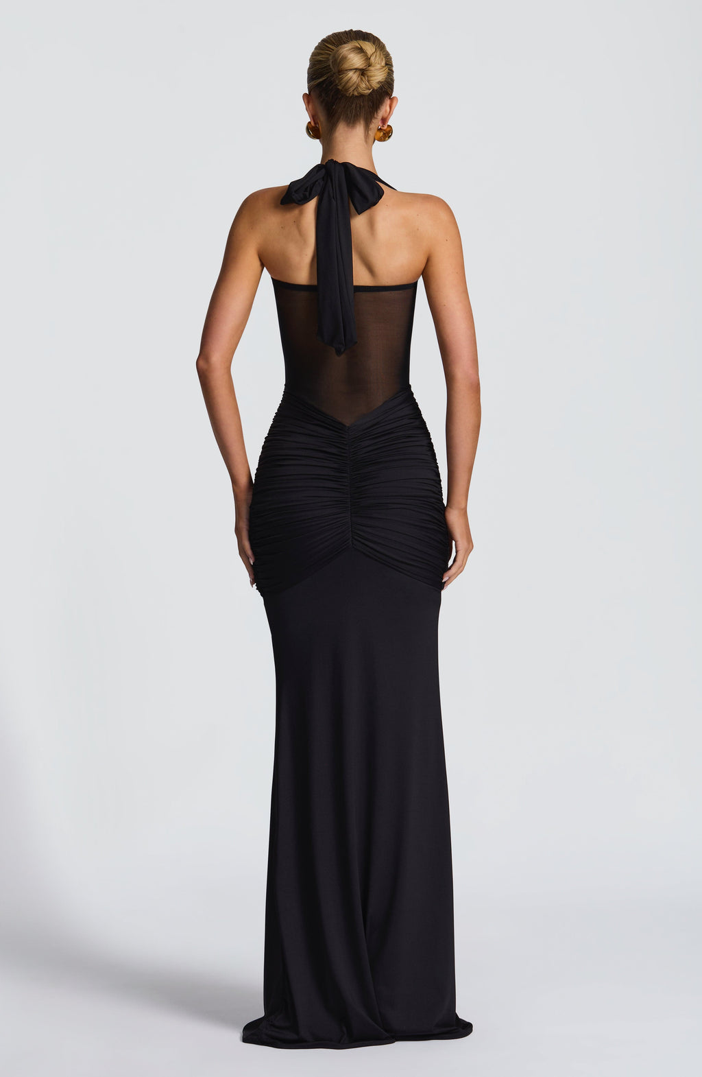 Fit and Flare Maxi Dress for Women – Flowy Evening Gown – Black
